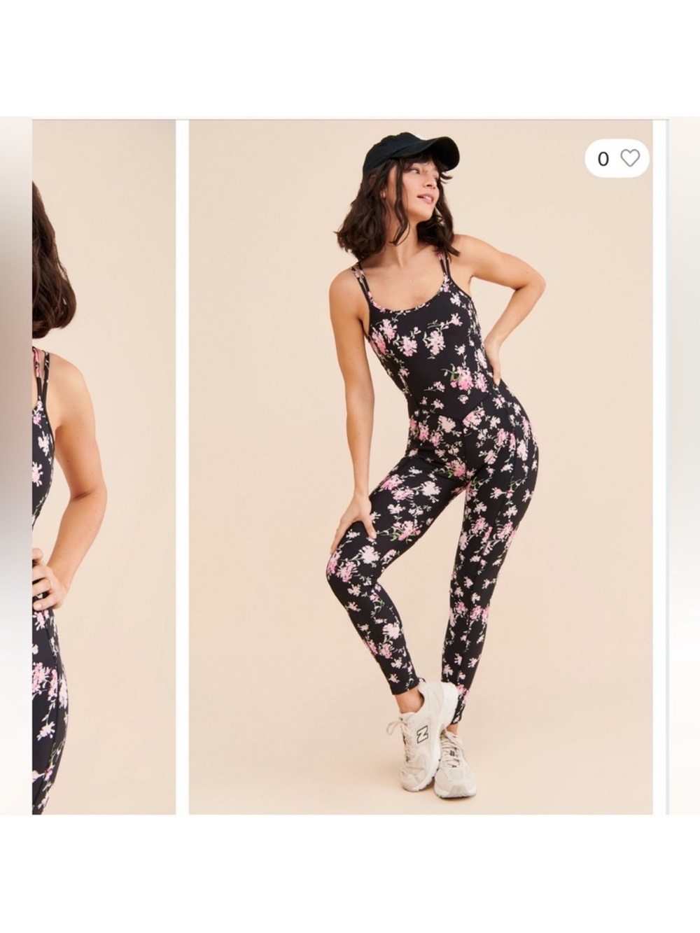 LoveShackFancy Floral Black Jumpsuit